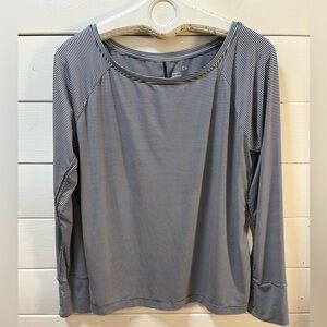 GAPFIT BREATHE – Navy & White Striped Long Sleeve Top (Size XL)